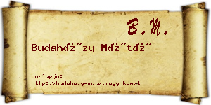 Budaházy Máté névjegykártya